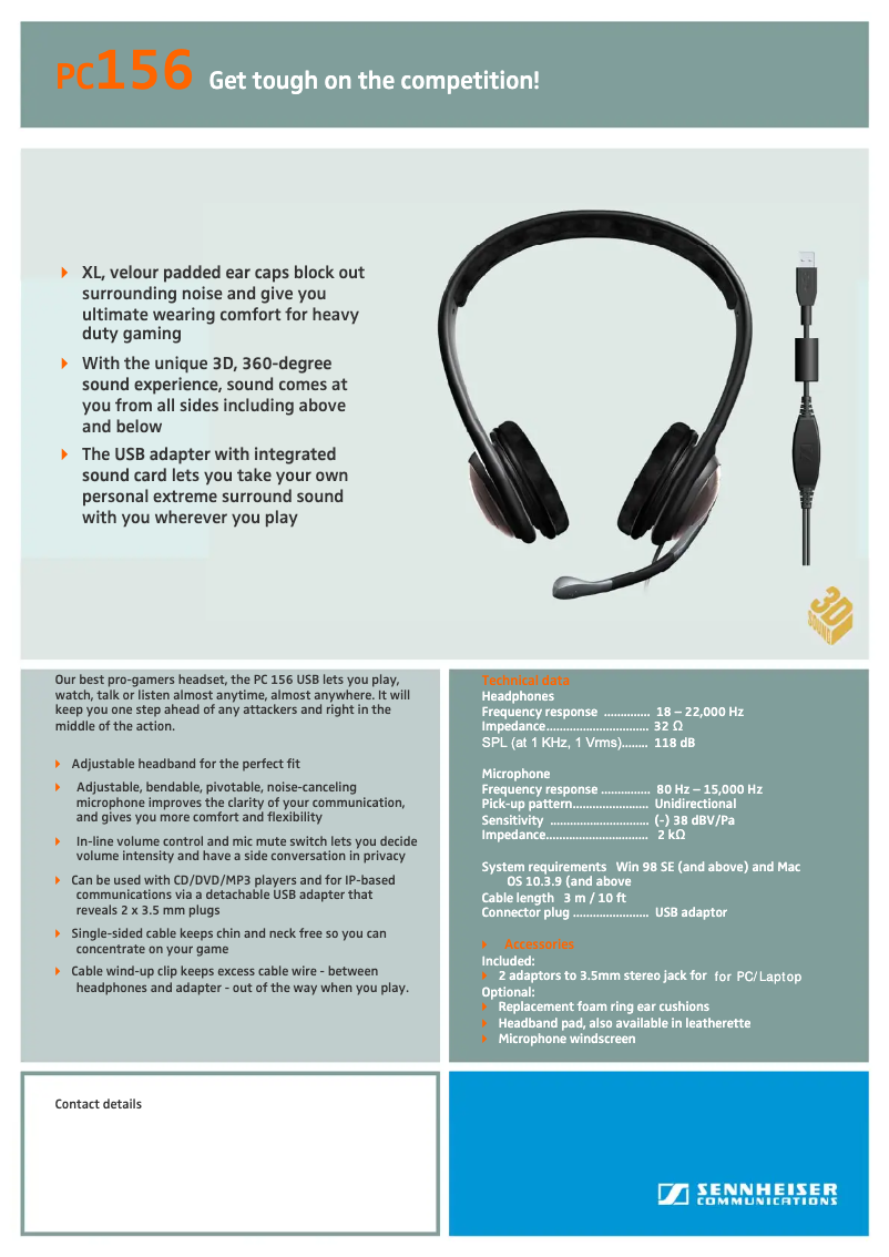 Page 1 de la notice Manuel utilisateur Sennheiser Professional Gaming