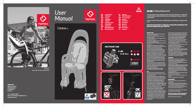 Page 1 de la notice Manuel utilisateur Hamax Caress
