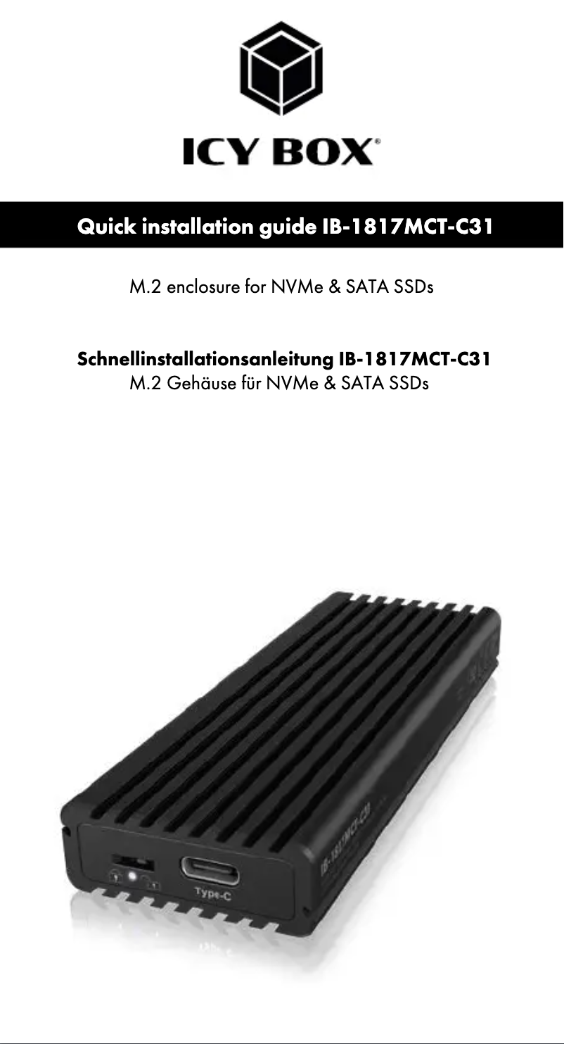 Page 1 de la notice Mode d'emploi Icy Box IB-1817MCT-C31