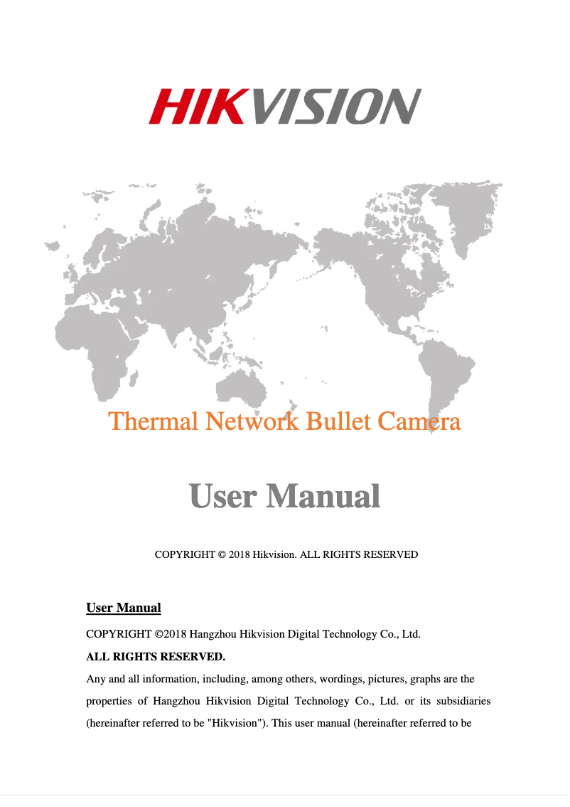 Page 1 de la notice Manuel utilisateur Hikvision DS-2TD2466-25Y