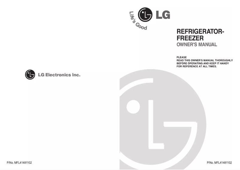 Page n°1 - Manuel utilisateur LG GN-U212SVK
