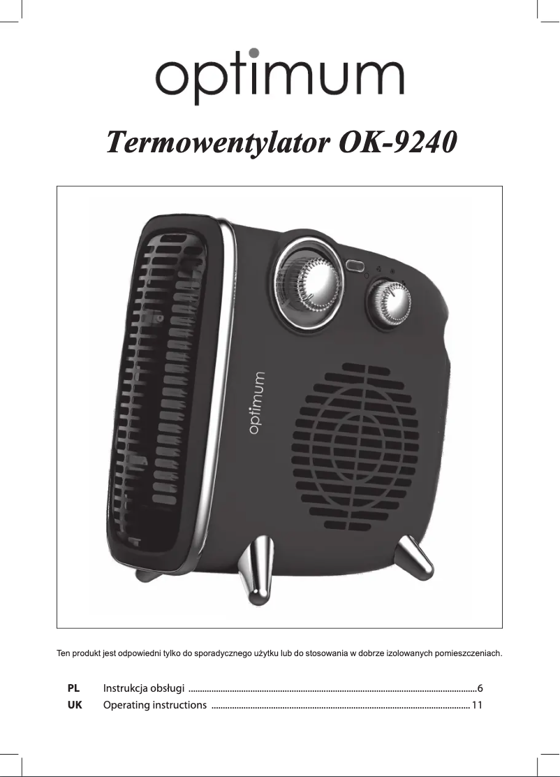Image de la première page du manuel de l'appareil OK-9240