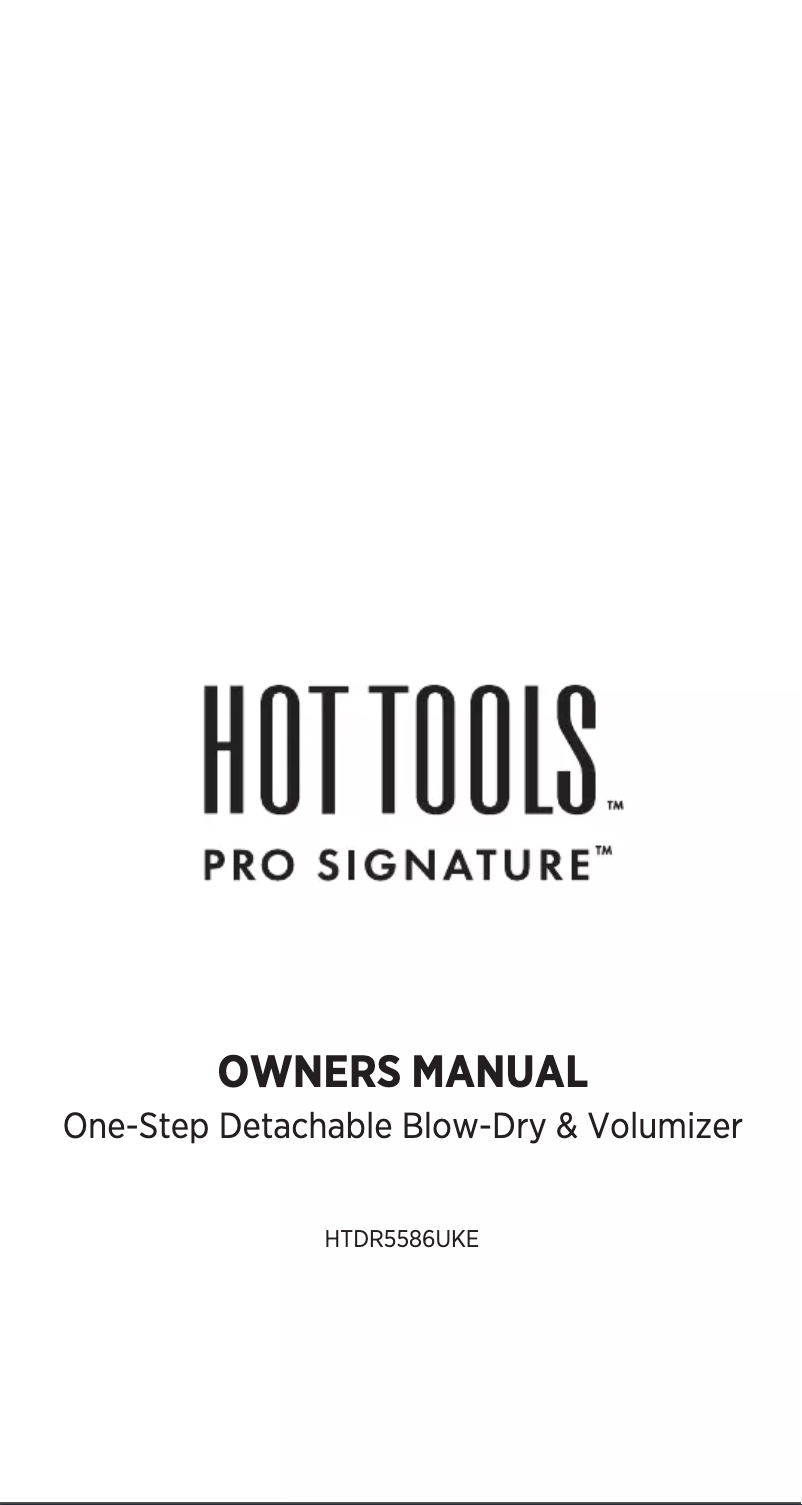 Page n°1 - Manuel utilisateur Hot Tools HTDR5586UKE