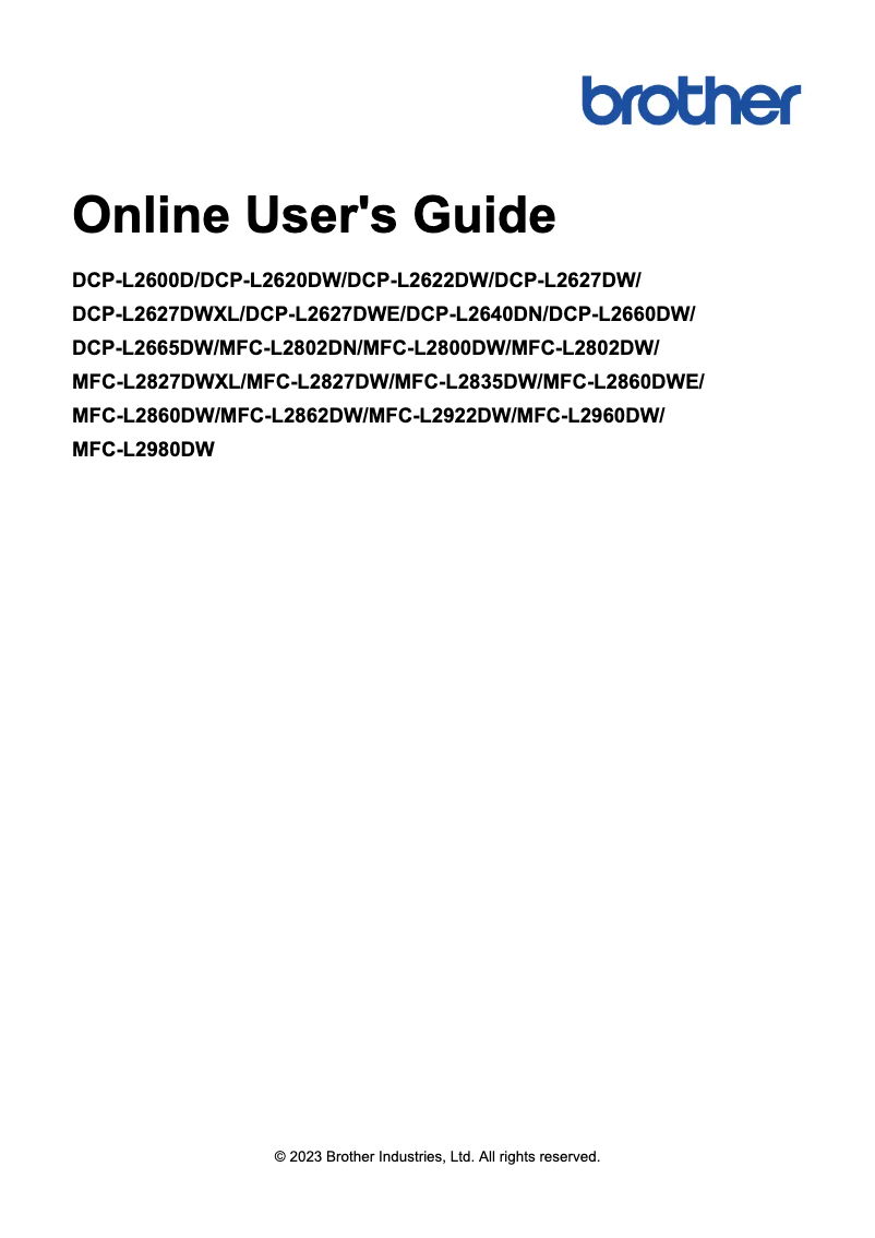 Page n°1 - Manuel utilisateur Brother DCP-L2622DW