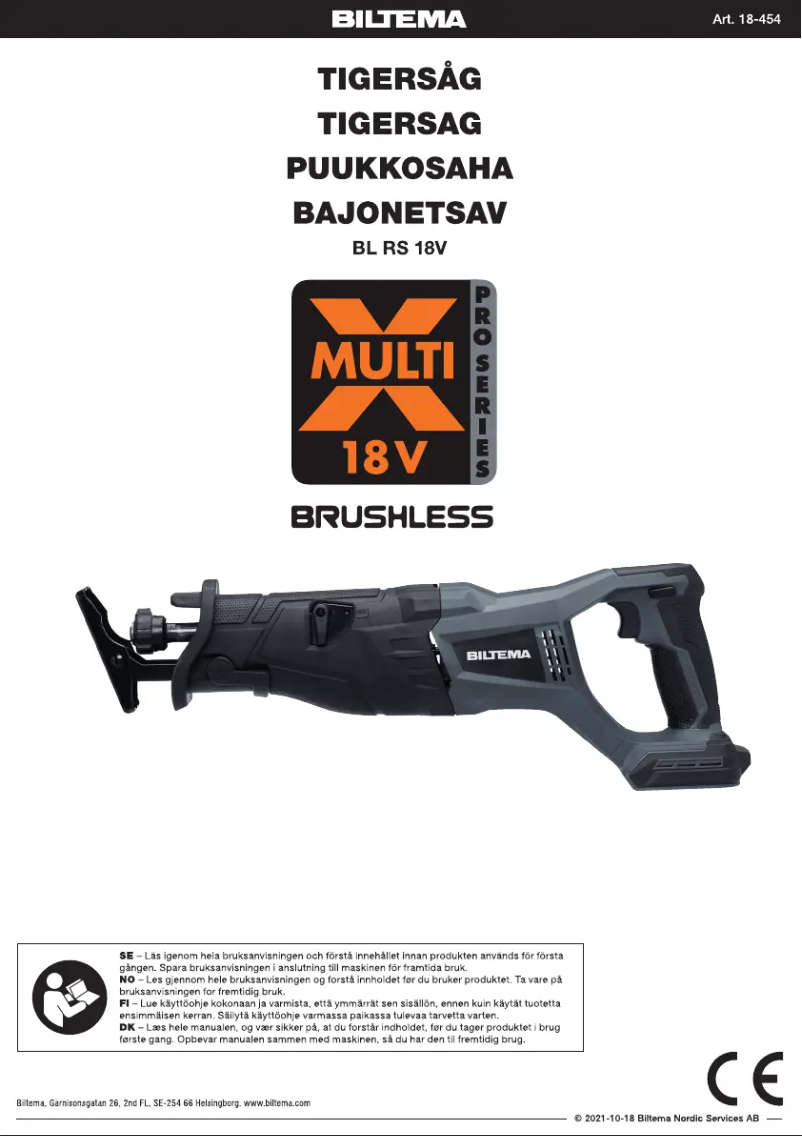 Page 1 de la notice Manuel utilisateur Biltema RS 18