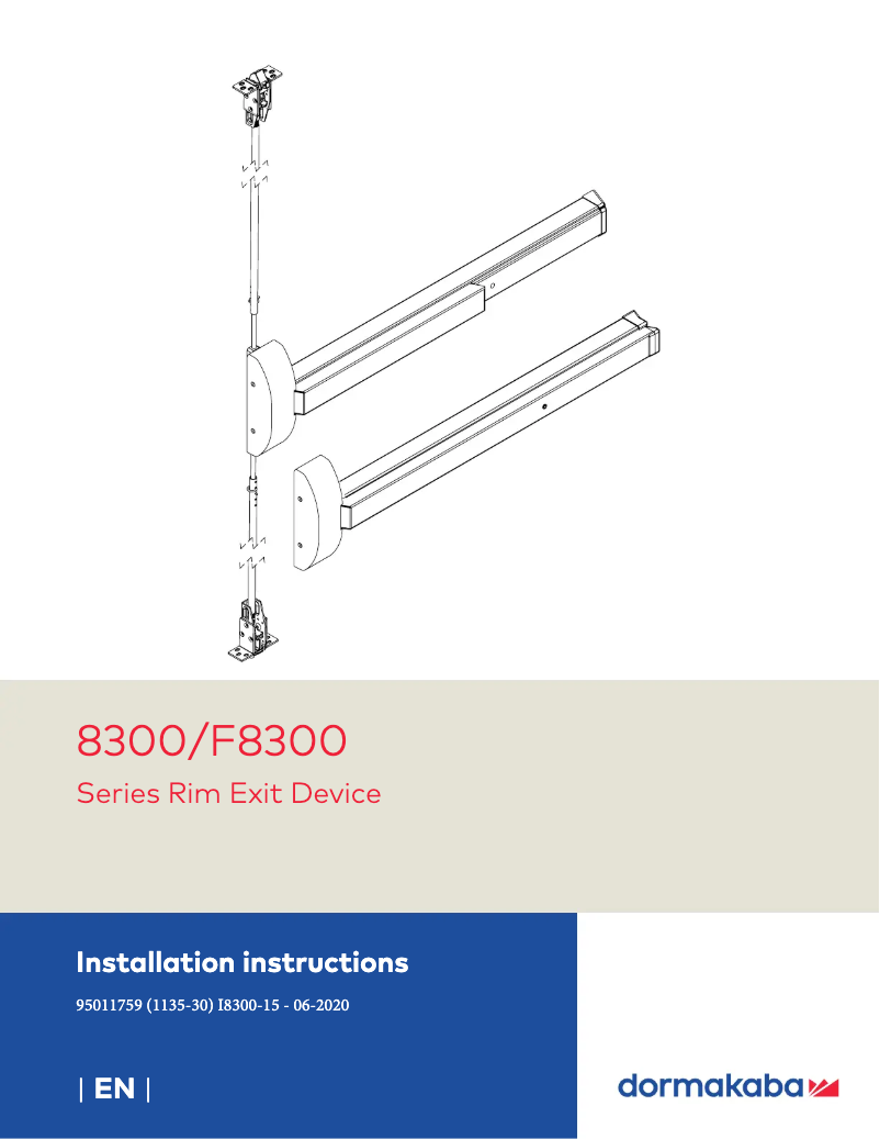Page n°1 - Manuel utilisateur Dormakaba 8300