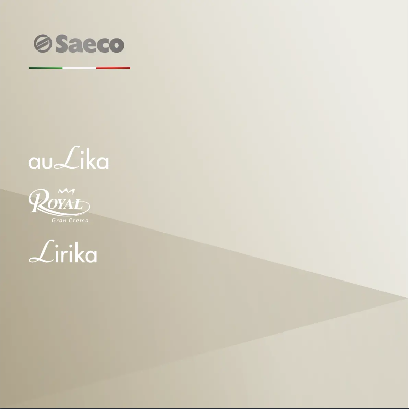 Image de la première page du manuel de l'appareil Saeco Nina Plus Cappuccino