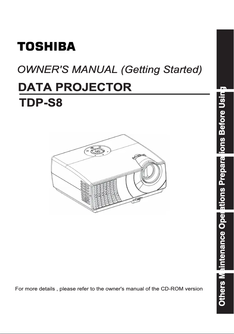 Image de la première page du manuel de l'appareil TDP-S8