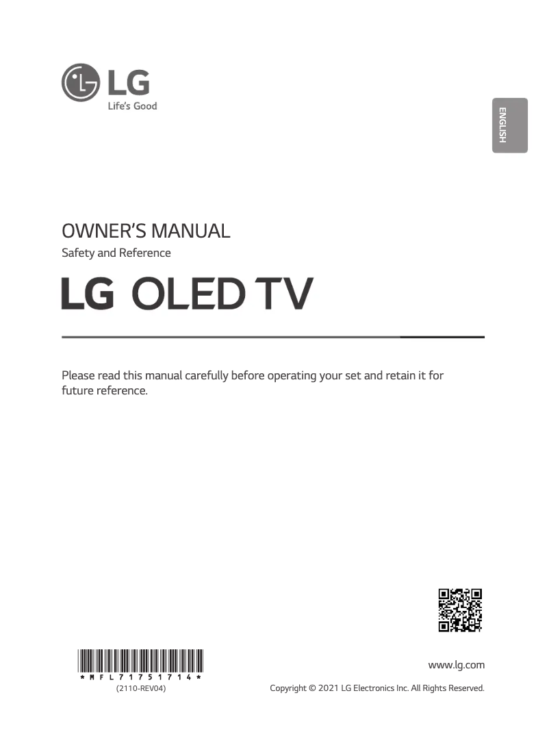Page 1 de la notice Manuel utilisateur LG OLED55C1PVA