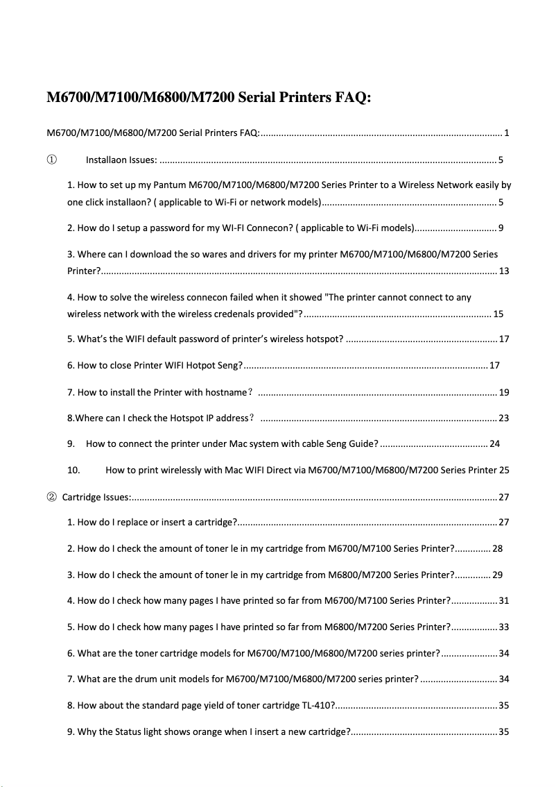Page n°1 - FAQ Pantum M6802FDW