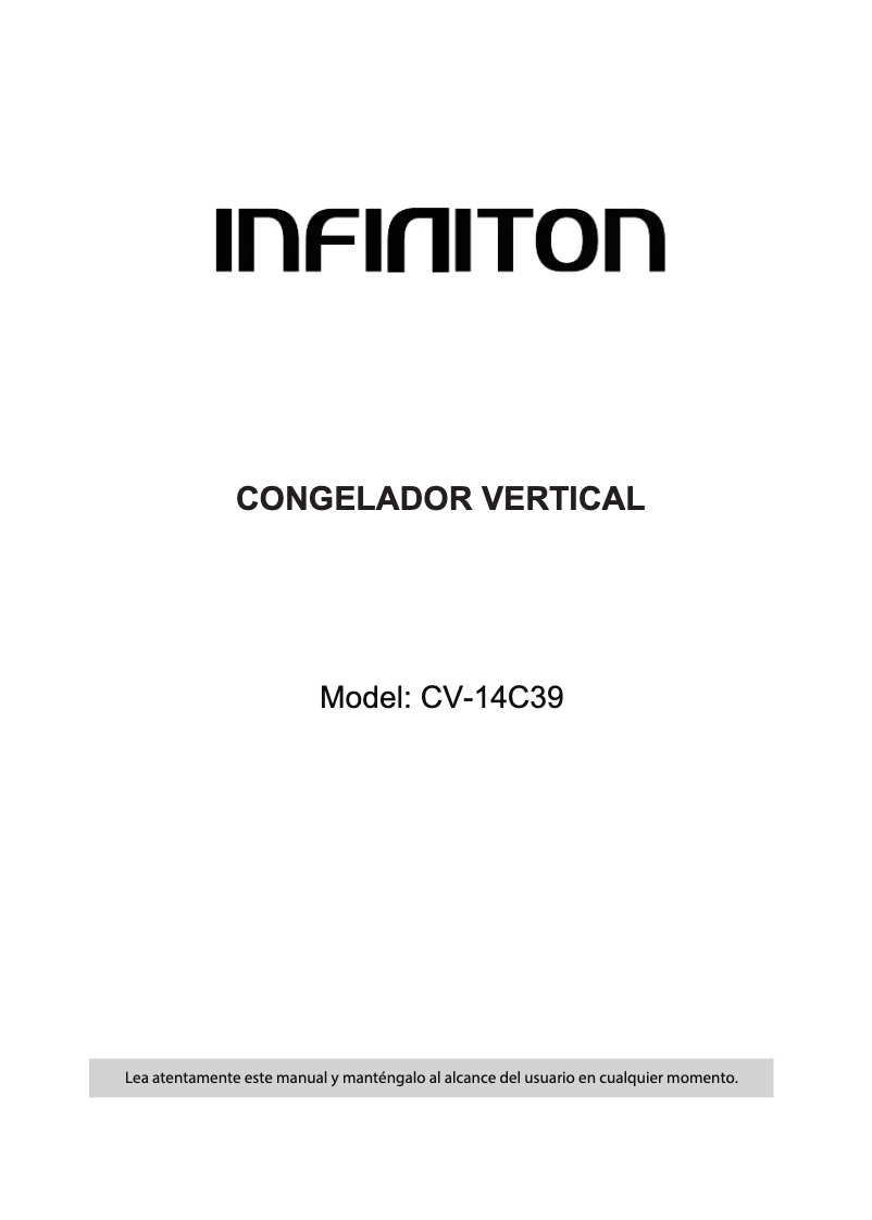 Page 1 de la notice Manuel utilisateur Infiniton CV-14C39