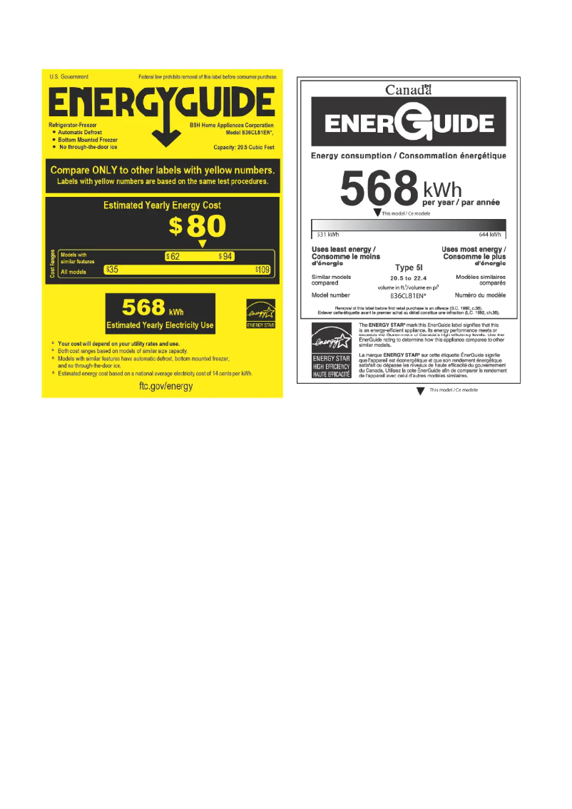 Página 1 del manual Etiqueta energética Bosch B36CL81ENW