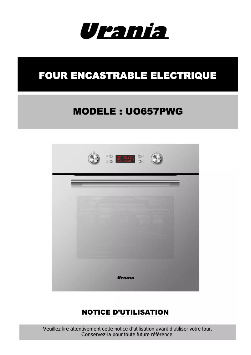Image de la première page du manuel de l'appareil UO657PWG