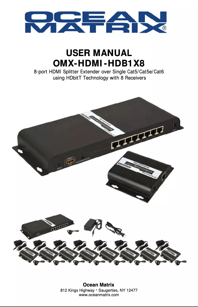Page n°1 - Manuel utilisateur Ocean Matrix OMX-HDMI-HDB1X8