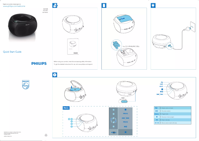 Página 1 del manual Guía de inicio rápido Philips AZ100C