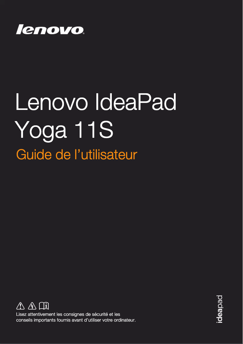 Image de la première page du manuel de l'appareil IdeaPad Yoga 11s