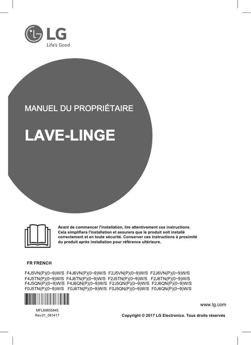 Page n°1 - Manuel utilisateur LG F4J5QNP7S