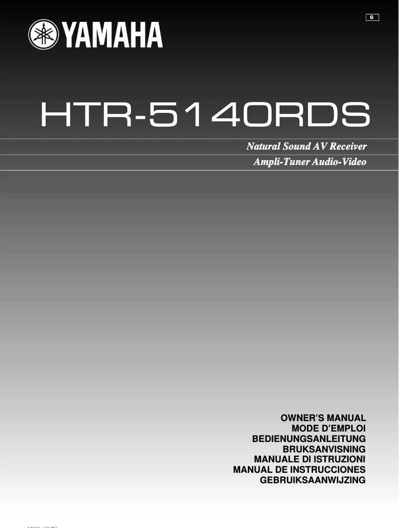 Page n°1 - Manuel utilisateur Yamaha HTR-5140RDS