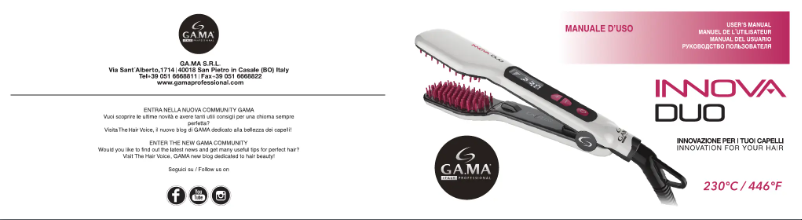 Page 1 de la notice Manuel utilisateur GA.MA Innova Duo