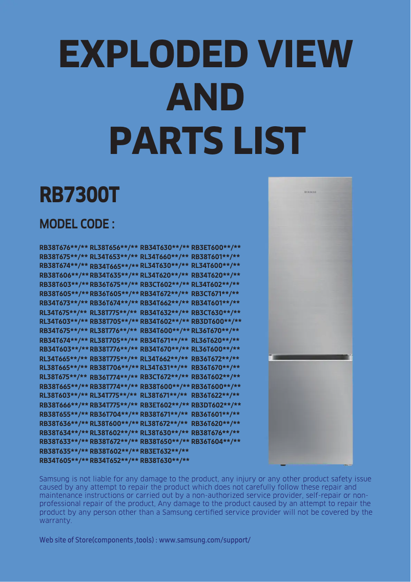 Page n°1 - Fiche technique Samsung RB38A7B5322
