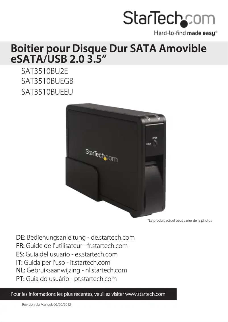 Page 1 de la notice Manuel utilisateur StarTech.com SAT3510BUEEU