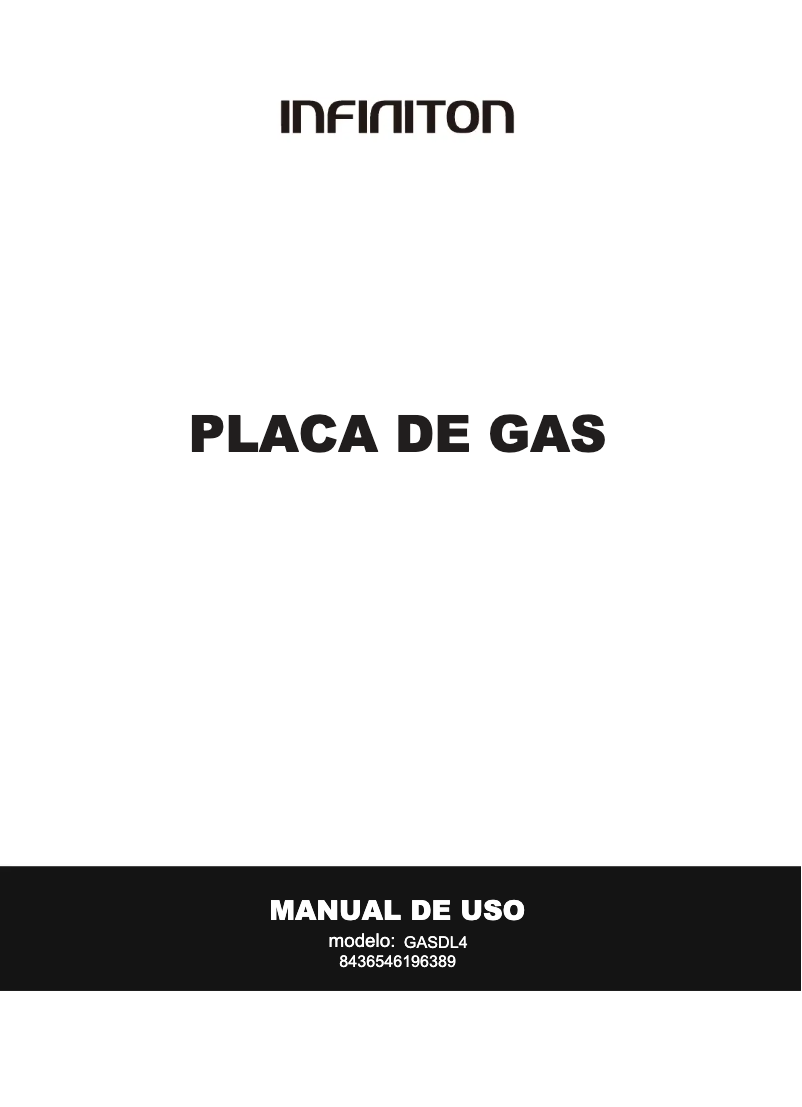Page 1 de la notice Manuel utilisateur Infiniton GASDL4