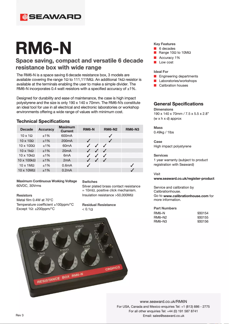 Page 1 de la notice Fiche technique Cropico RM6–N