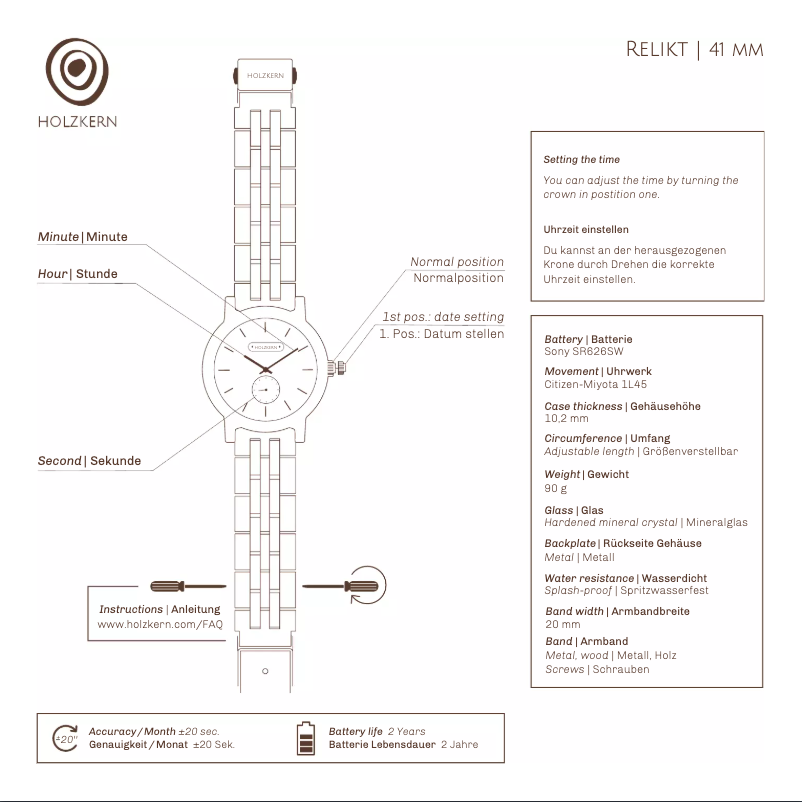 Page 1 de la notice Manuel utilisateur Holzkern Pompeji