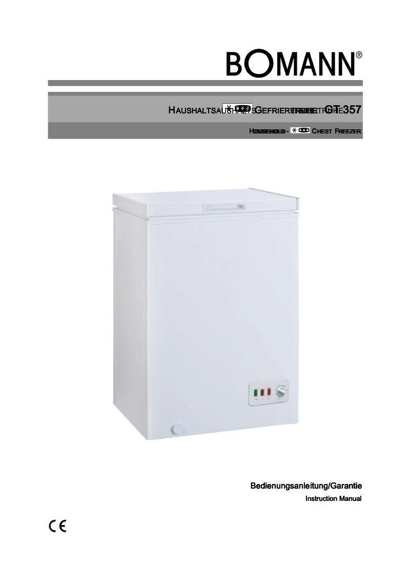 Page 1 de la notice Manuel utilisateur Bomann GT 357