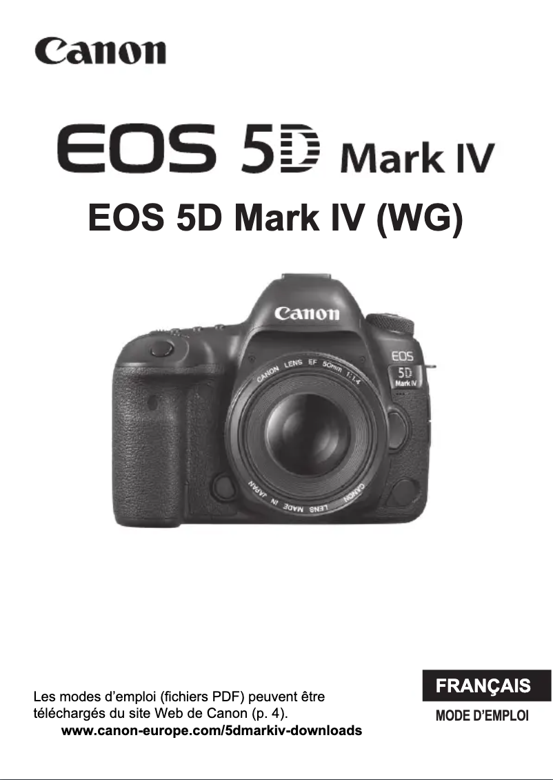 Image de la première page du manuel de l'appareil EOS 5D Mark IV