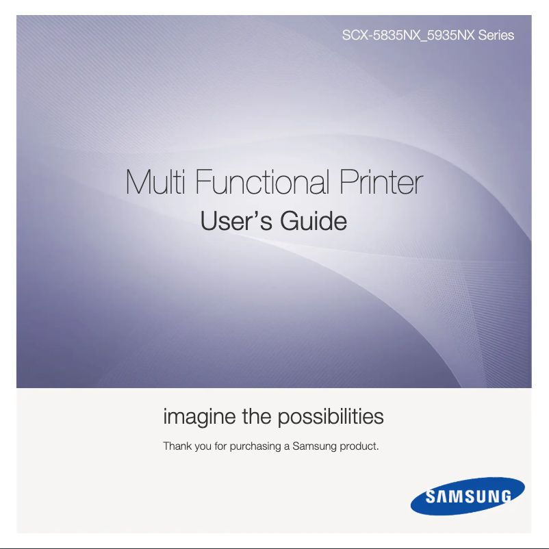 Image de la première page du manuel de l'appareil SCX-5935NX