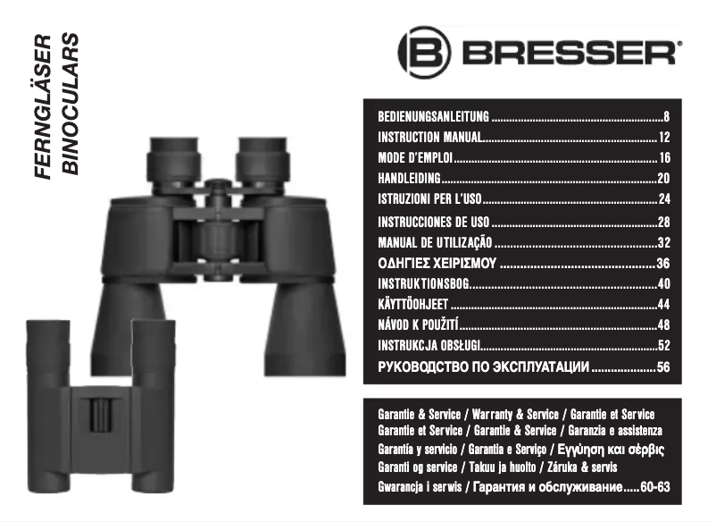 Page n°1 - Manuel utilisateur Bresser Condor 7X50
