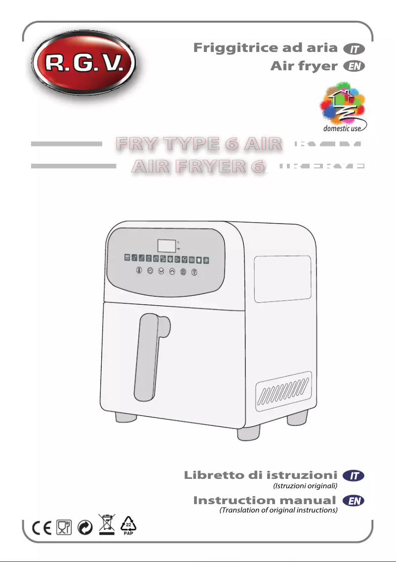 Page 1 de la notice Manuel utilisateur RGV Fry Type 6 Air