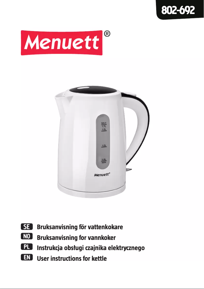 Página 1 del manual Manual de usuario Menuett 802-692