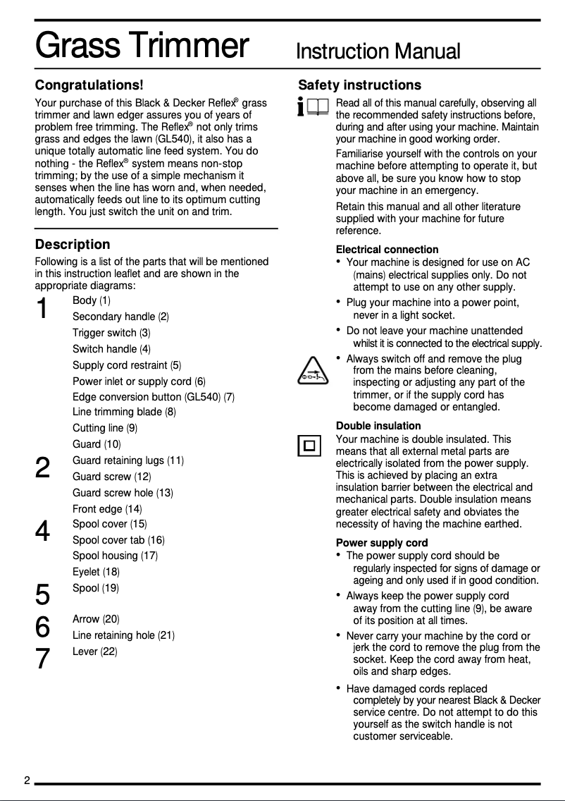 Página 1 del manual Manual de usuario Black & Decker GL535