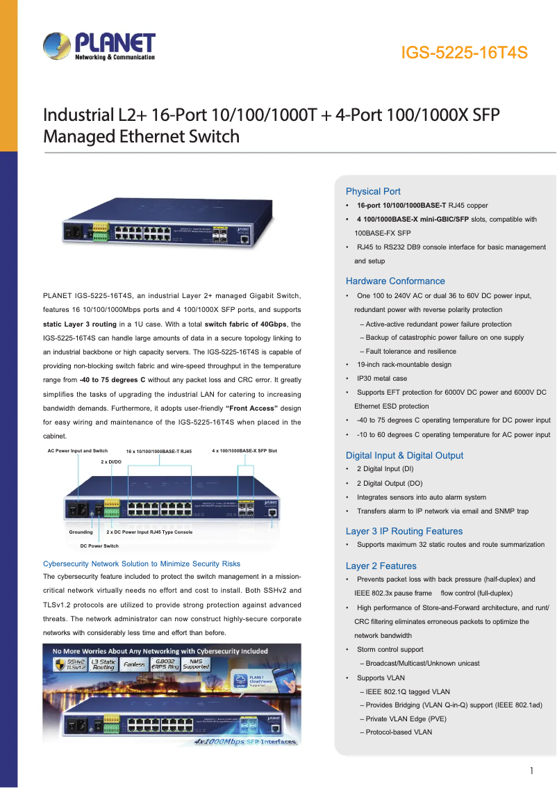 Image de la première page du manuel de l'appareil IGS-5225-16T4S