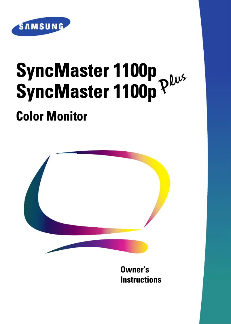 Page 1 de la notice Manuel utilisateur Samsung SyncMaster 1100P