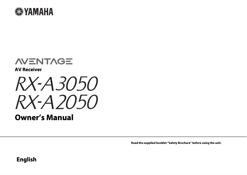 Page n°1 - Manuel utilisateur Yamaha RX-A2050
