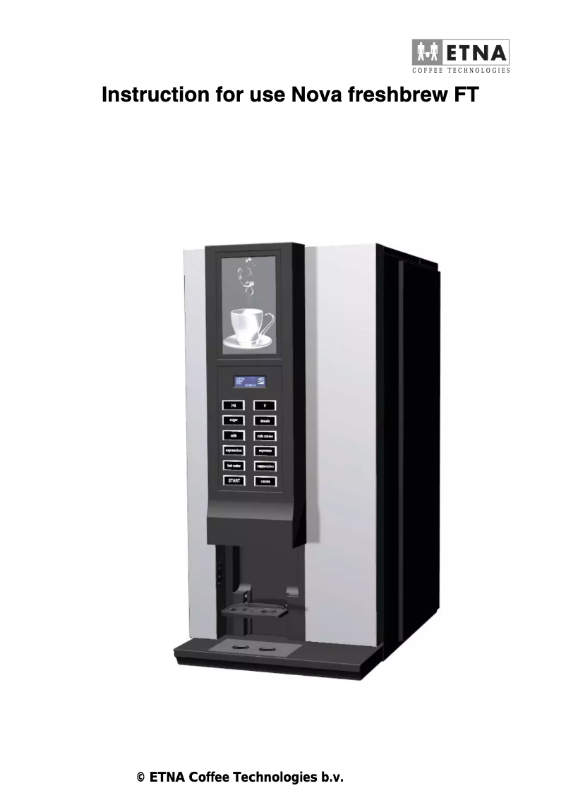 Page n°1 - Manuel utilisateur Etna Nova freshbrew FT