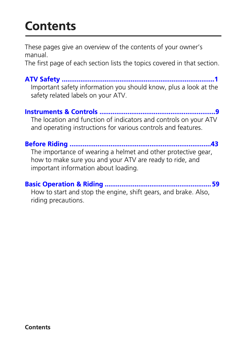 Página 1 del manual Manual de usuario Honda Fourtrax Foreman Rubicon 4X4 (2015)