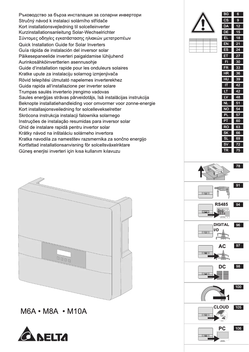 Page n°1 - Manuel utilisateur Delta RPI M10A