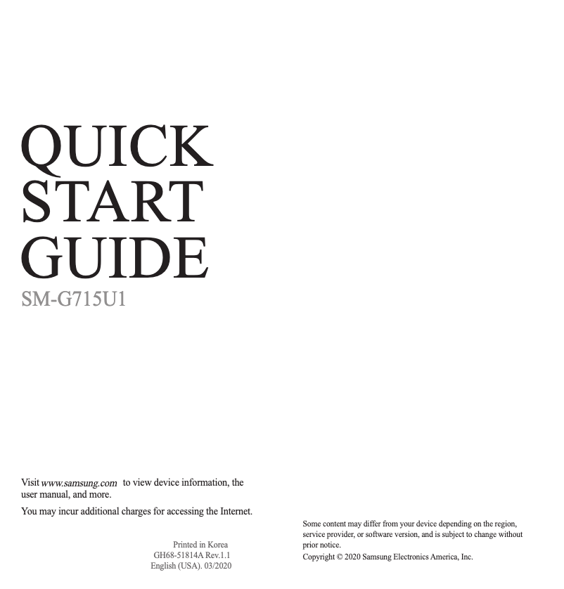 Image de la première page du manuel de l'appareil Galaxy XCover Pro