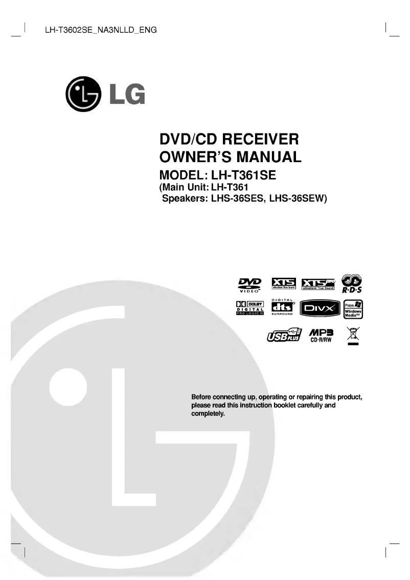 Page n°1 - Manuel utilisateur LG LH-T361SE