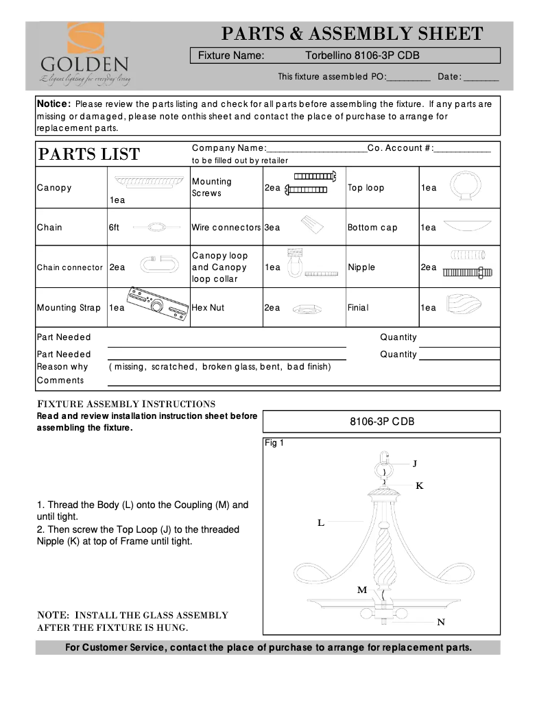 Página 1 del manual Manual de usuario Golden Lighting Torbellino 8106-3P CDB