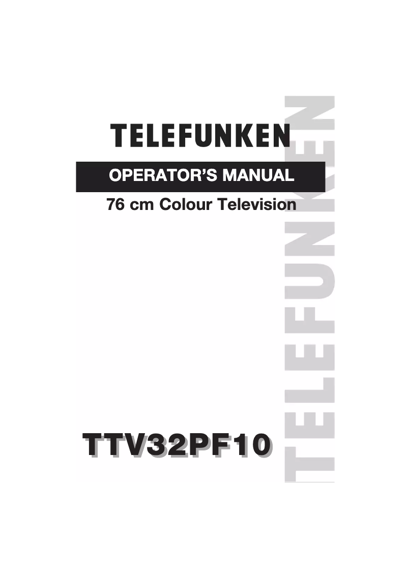 Page n°1 - Manuel utilisateur Telefunken TTV-32PF10