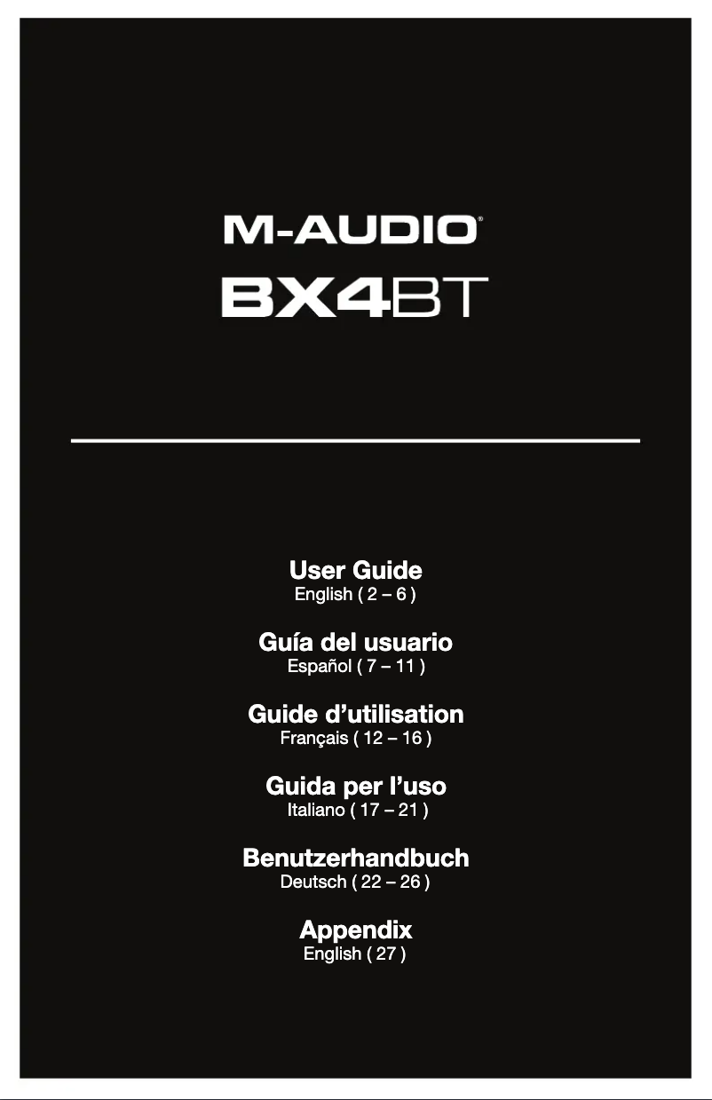 Page 1 de la notice Manuel utilisateur M-Audio BX4 BT