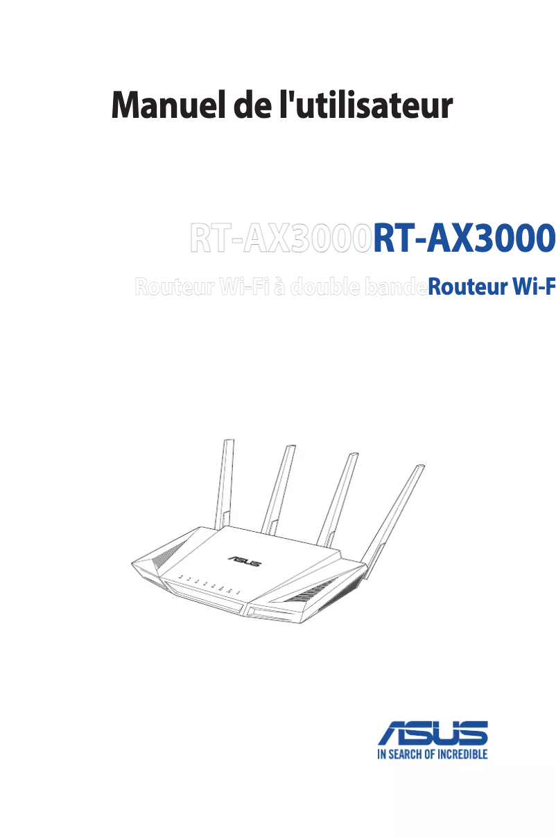 Page 1 de la notice Manuel utilisateur Asus RT-AX3000 V2
