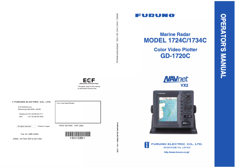 Page 1 de la notice Manuel utilisateur Furuno 1724C