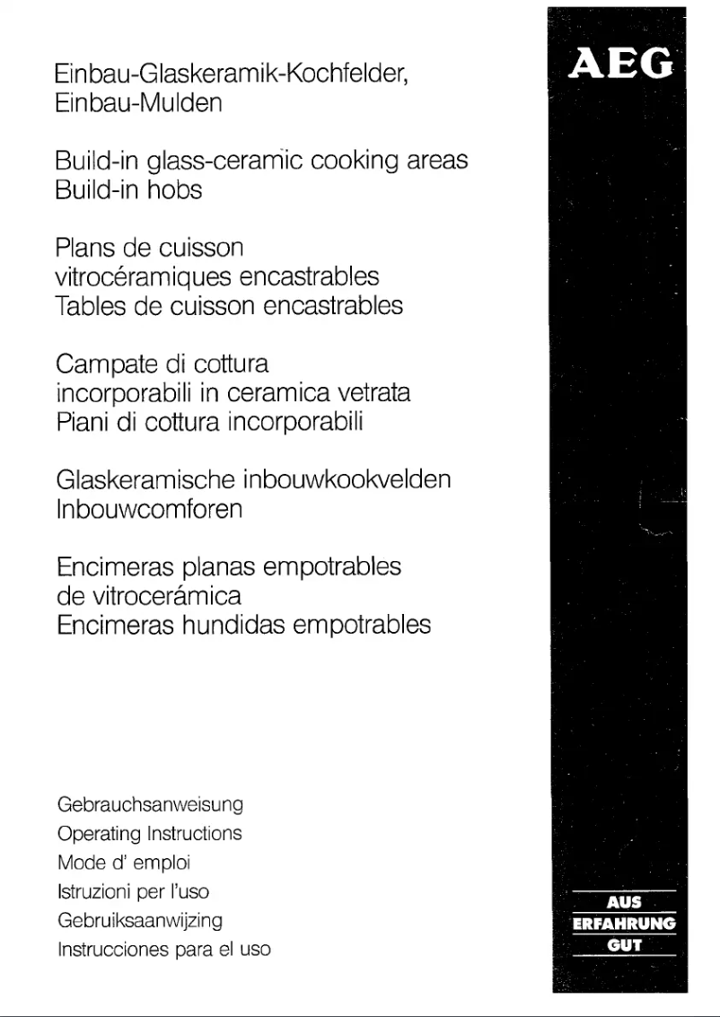 Page n°1 - Manuel utilisateur AEG-Electrolux 1100M