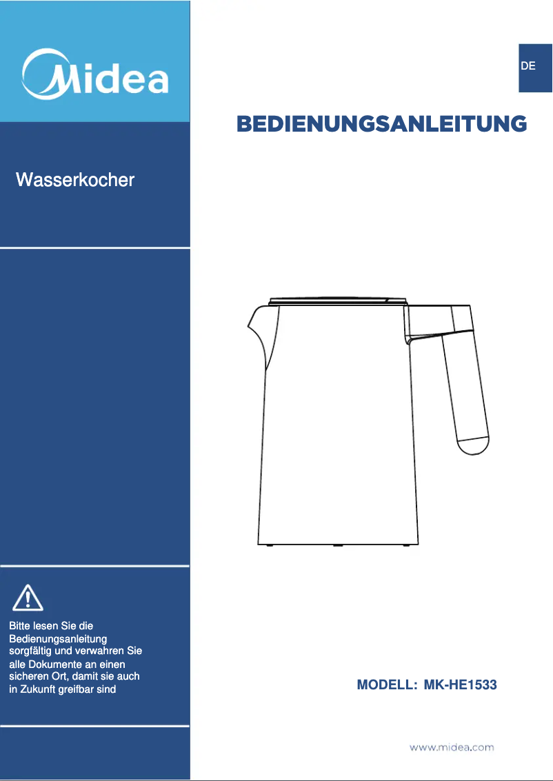 Page 1 de la notice Manuel utilisateur Midea MK-HE1533